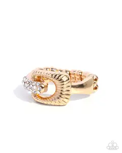 Captivating Confidence - Gold Buckle Ring - Paparazzi