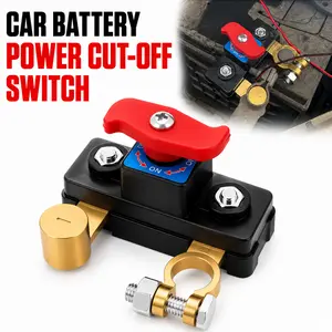 Car Battery Power Cut-Off Switch Breaker, Pure Copper Stable Transmission High Conductivity Disconnect Switch Smart Battery Disconnect for Car Truck Boat Rv Supplies