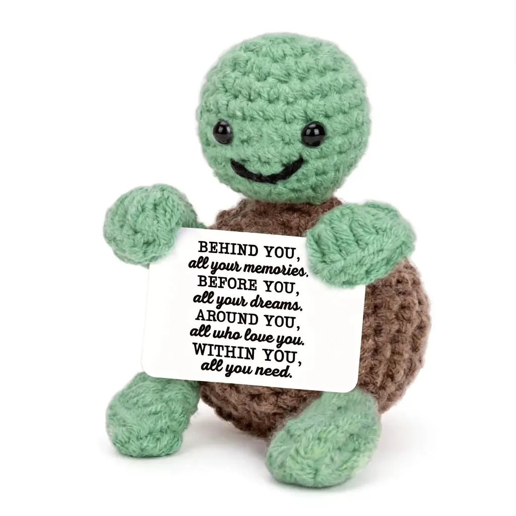 Mini Funny Turtle Graduation Gifts for Her Him College High Middle Elementary School Preschool Kindergarten Graduation Gifts, 2026 Graduates Handmade Emotional Positive Crochet Turtle