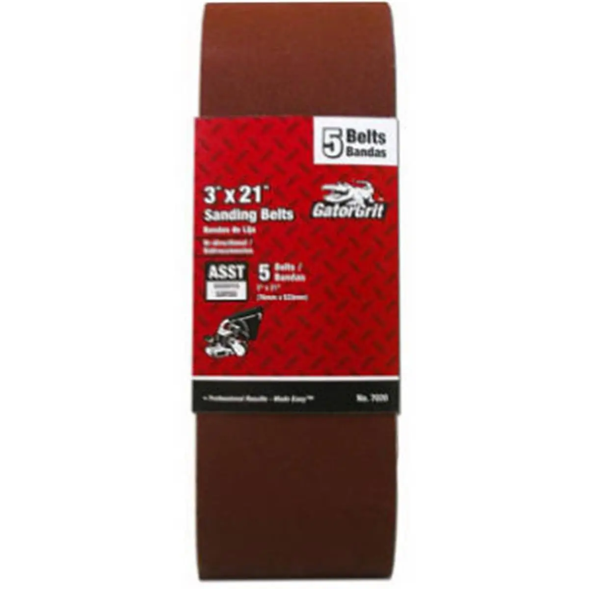 212 MAIN Heavy-Duty Resin-Coated Bi-Directional Heat-Resistant Aluminum Oxide Sanding Belt, 3x21 in., 50 Grit, 5-Pack with Flush Joint, Long-Lasting for Wood & Cycling Equipment