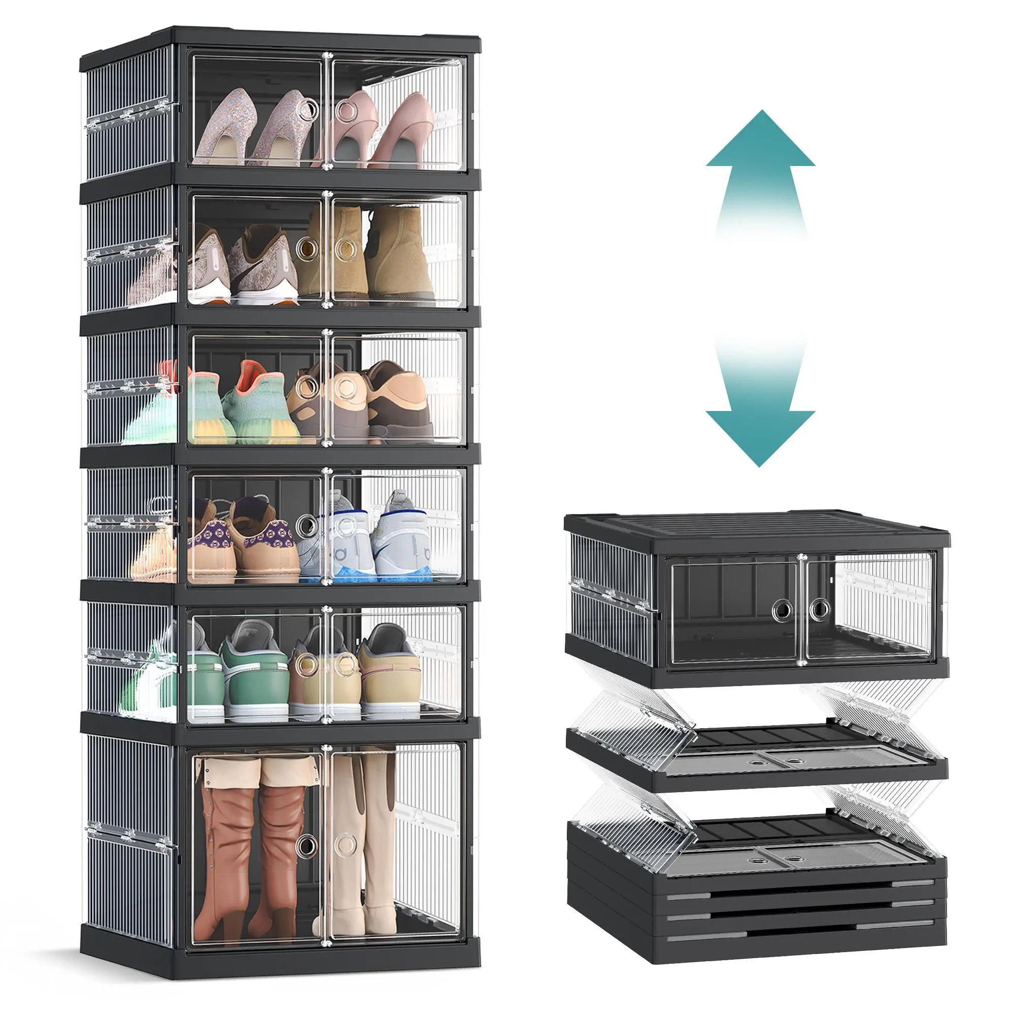 Ink Black-6 Tiers (12 Pairs)