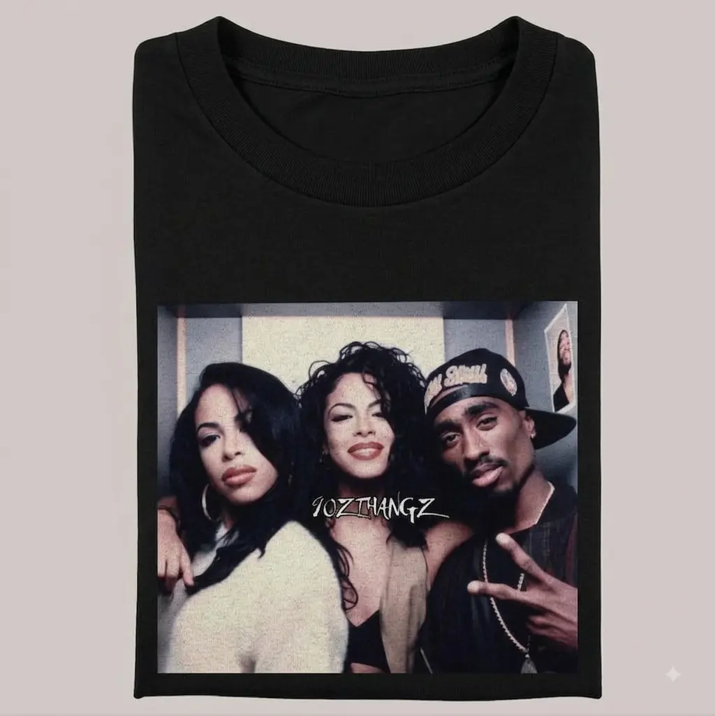 Selena Aaliyah and Tupac Shirt, Vintage 90's Music Graphic Unisex Shirt, Fashion Cotton, Womenswear And Menswear Fabric Fit Top