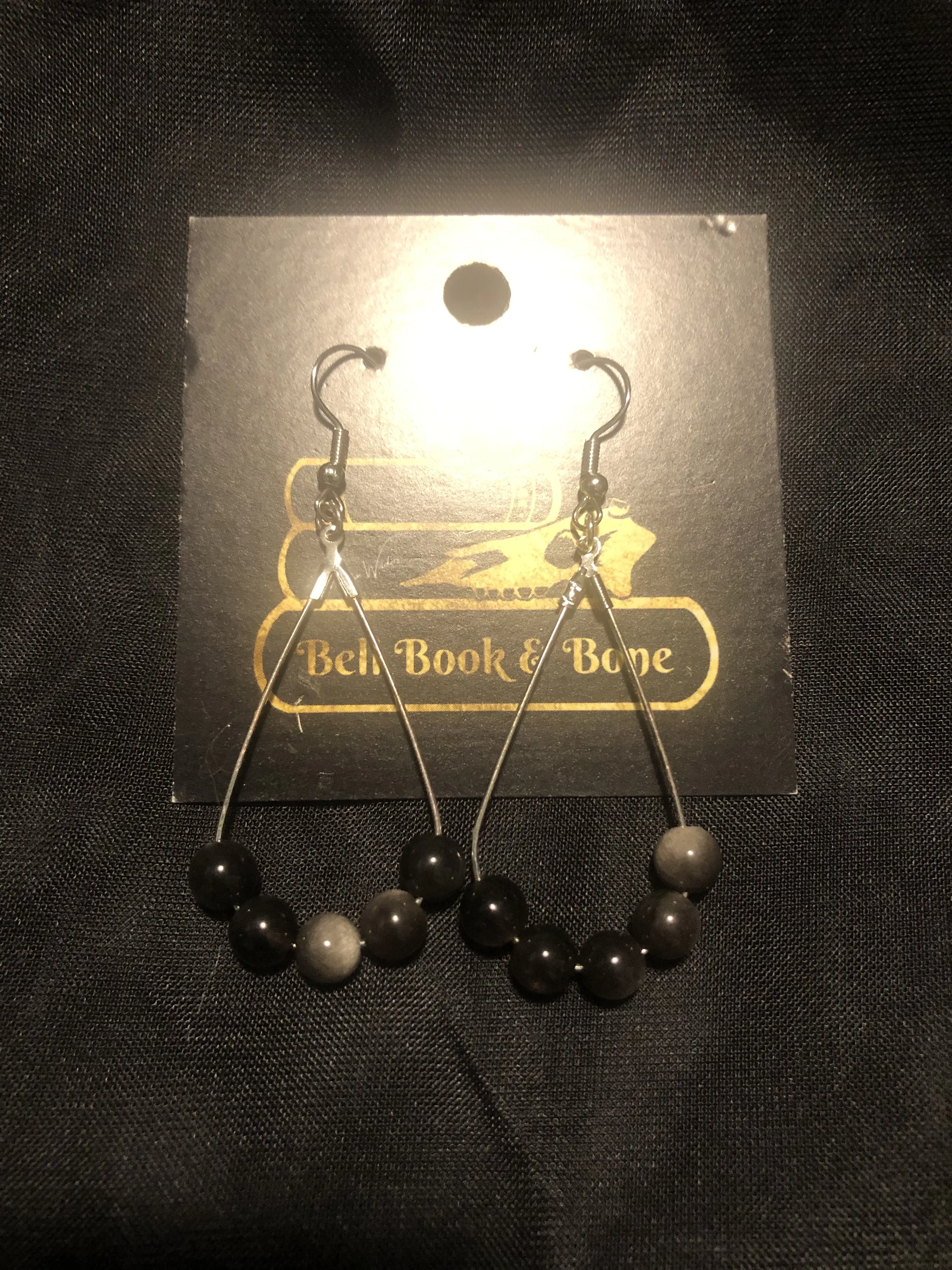 Smokey Obsidian Earrings for protection and obfuscation