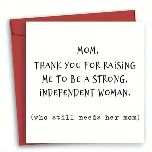 1pc Chic Heart-Themed Birthday & Mother's Day for Mom - Perfect Gift Custom Message Card