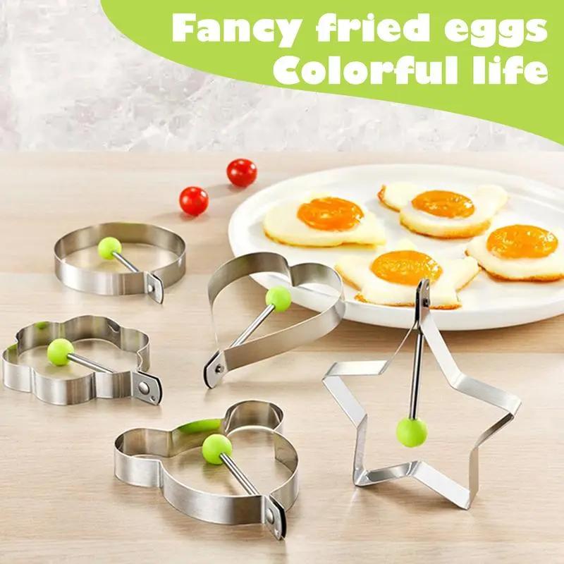 【Free Shipping 】4-Piece Fried Egg Ring Mold Set Nonstick for Griddle Pan Enhancing Cooking Convenience with Non-Stick Coating and Versatile Use clear separator aluminum Manual