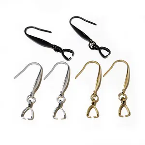 10pcs Stainless Steel Earring Hooks with Pinch Clasp Connector for Earrings Crafts DIY Jewelry Making Accessories Findings
