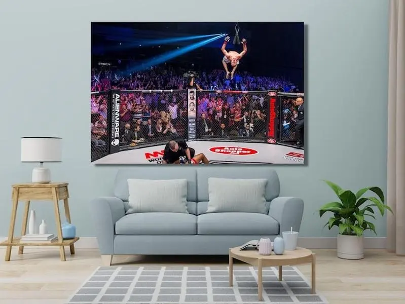 Justin Gaethje Knockout Poster Print Unframed  Wall Art, Poster Print BMF Title KO over Dustin Poirier UFC Wall Art , Gym Wall Decor, Fitness Wall Art ,