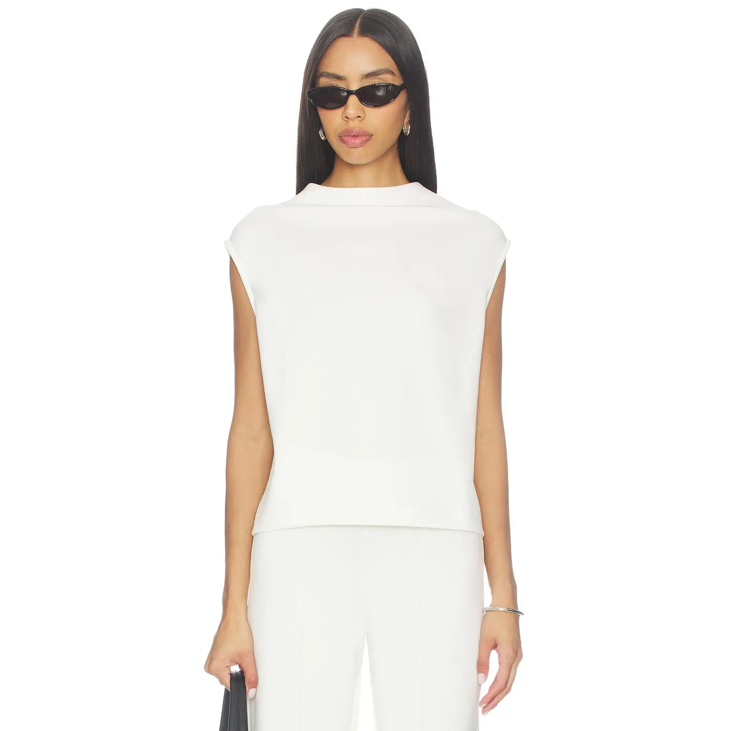 Ripley Rader Scuba Cowl Neck Top in Off-white