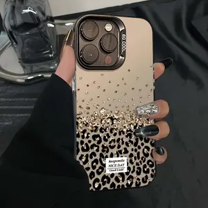 Creative Leopard Pattern Phone Case for iPhone 17/16/15 Series, Christmas Gift, Fashion Protective Cover, Shockproof Material