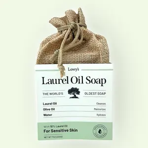 Lowy's Sensitive Bar 10% Laurel Oil Soap for Gentle Cleansing & Moisturizing - 7oz Everyday Facial Body Wash & Shampoo Bar