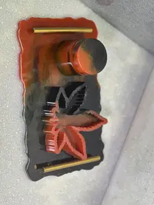 Red and Black Epoxy Tray Decorative Accent