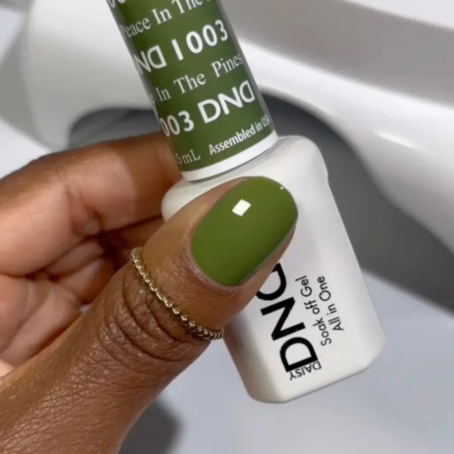 DND 1003 Peace in the Pines Gel and Lacquer Duo nail care nail art fall sage army green gel color