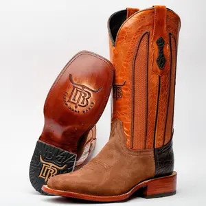 Cognac Rough-Out Boots - Square Toe