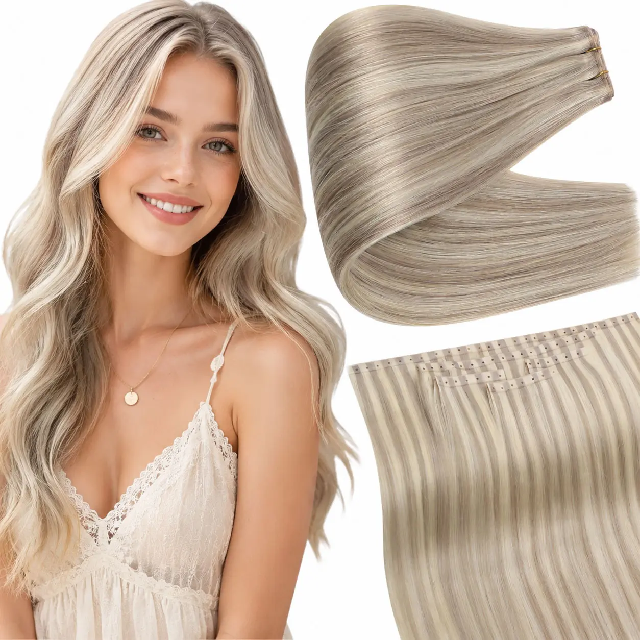 Full Shine Thin Double-Layered Butterfly Hair Extensions-5Pcs Pre-cut Set No Trimming Needed Seamless Ultra Thin Invisible Weave Cuticle Aligned RemyLightweight Reusable Hair Enhancement #SummerWins #SummerVibes#TikTokShop