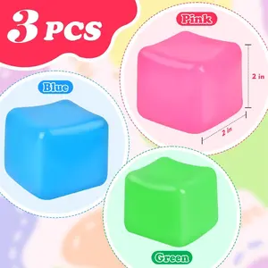 3Pack Sensory Squishy Ice Funny Fidget Stress Balls for Autism & ADHD Children - Calming Toys
