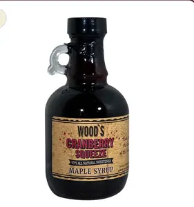 Wood’s Cranberry Squeeze Maple Syrup – Small-Batch Vermont Maple Syrup Infused with Real Cranberry | Tart & Sweet, All-Natural Vegan Sweetener for Pancakes, Cocktails, Glazes & Baking | 8.45 Fl Oz (250mL)