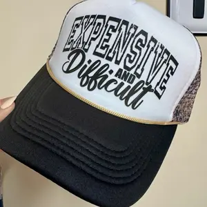 Expensive and Difficult Leopard SnapBack Hat with Bold Lettering and Stylish Design