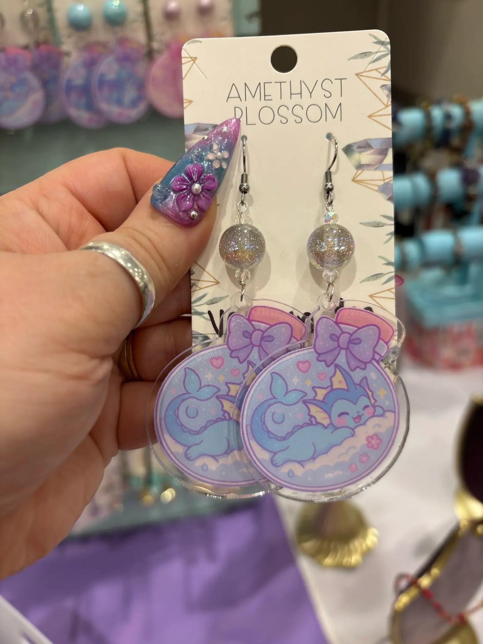 Elemental Water Fox Potion Bottle Earrings