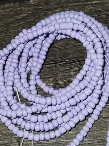 Lilac 60 inch Tie On Waistbeads - Purple Beaded Accessory