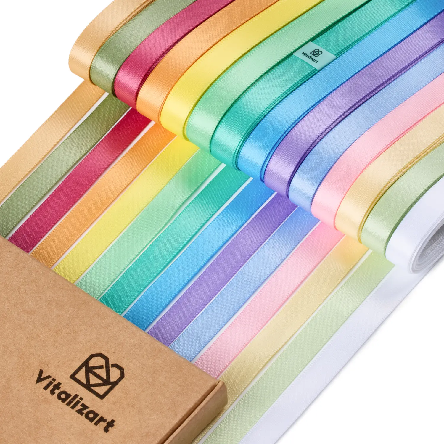 Vitalizart 3/8 Inch Double Face Satin Ribbon Set, 14 Rolls 70 Yd Total, Assorted Ribbon for Hair Bows, Gift Wrapping, Bouquets & Party Decorations, dealsforyou