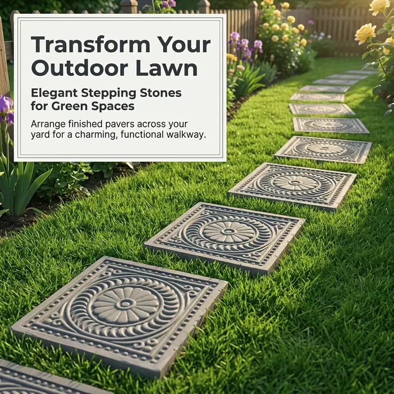 Concrete-Cement Outdoor Square Paving Mold - Reusable DIY Masonry Tool with Easy Demolding for Garden Paths, Courtyard Bricks, Cement/Concrete
