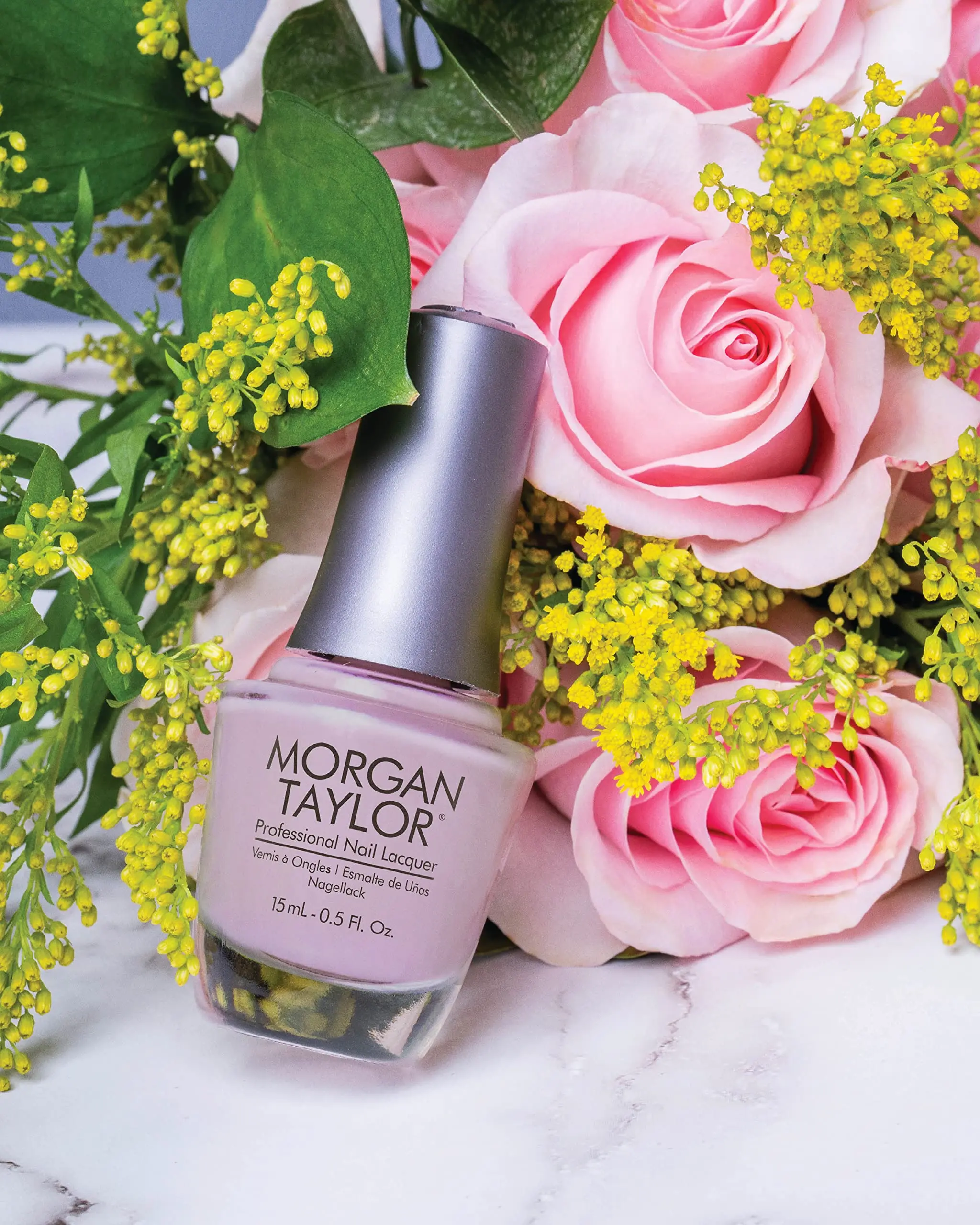 Morgan Taylor Polished Up - Soft Dusty Mauve, Professional Lacquer, Vibrant, Chip-Resistant, Fast-Drying, Long-Lasting, High-Shine, Perfect for Manicures & Pedicure, 15mL.