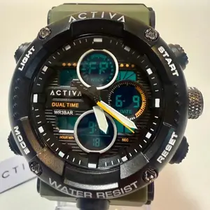 Activa By Invicta 52mm Army Green Digital Chronograph Men's Sport ACW8038-004 Outdoor