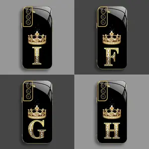 Suitable for [Galaxy S21 5g] New high-end crown electroplated gold edge mobile phone case new business simple explosion-proof mobile phone case affordable anti-fall anti-fingerprint-888