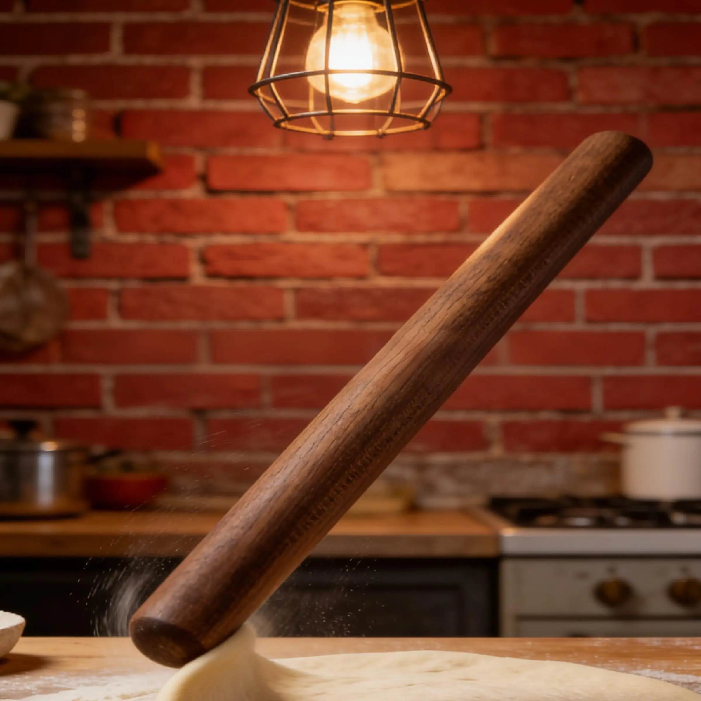 Large Wooden Rolling Pin, Ultra-Long Thick Baking Tool, Bakeware, Baking Utensils, Round Ends Design, Wood Dough Roller, Kitchen Baking Accessory, Baking Essentials, Bakery Supplies, Home Baking Supplies