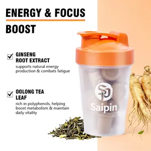 Saipin Ginseng Energy Tea Pods 20 Freeze-Dried Pods + FREE Shaker No Sugar No Caffeine Clean Focus Calm Power for Work Gym On The Go 4X Active Power Healthy