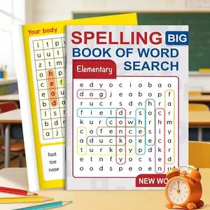 English word search big book, exercise reading and spelling skills, immersive alphabet scavenger hunt, adult children's general concentration cultivation book, casual puzzle book to relieve anxiety