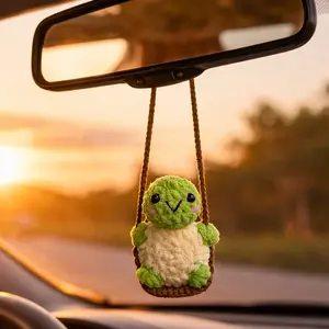 Handmade Crochet Cute Candy Charm Turtle Duck Shape Desktop Decoration, Car Hanging Ornament, Car Interior Decoration, Furniture Decor, Adorable Home Accessory