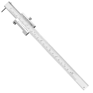 8 inch Metal Scriber Caliper, Accuracy of 0.05 mm Dual Scale Parallel Crossed Stainless Steel Sheetmetal Scribe Tool Scribing Steel,Wood, Marking Gauge with 2 Carbide Scriber/Needle Metal Scribe Tool