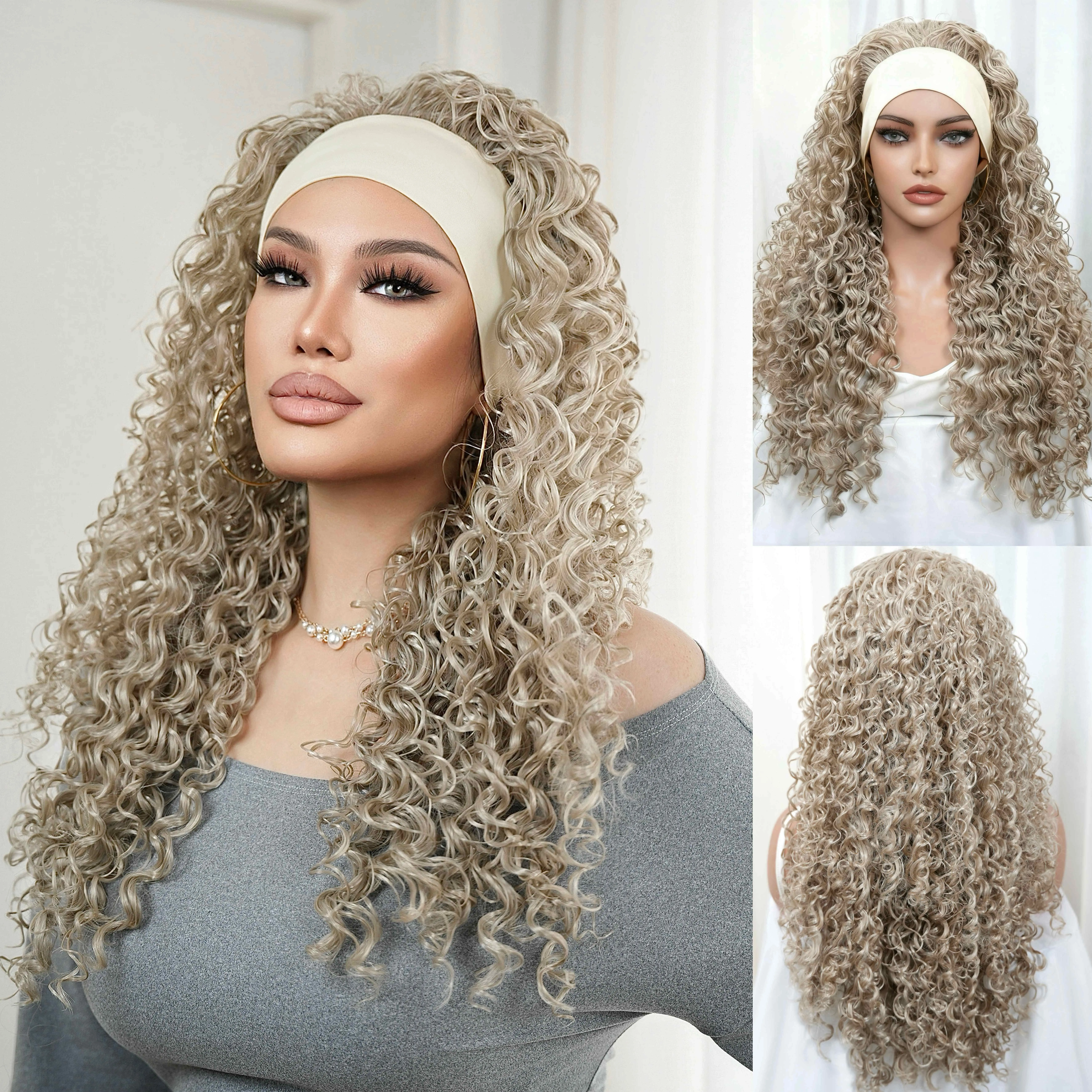 Nicelatus Women's Short Wave Synthetic Wig - White Hair Wavy Style for Mother's Day, Halloween, Christmas Party, Short Wave Wig, Artificial Wig, Synthetic Wavy Hairstyle