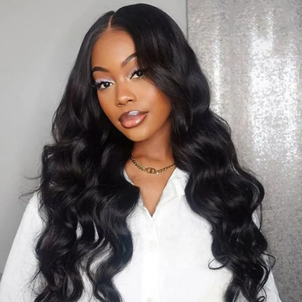 BLING HAIR Body Wave Glueless Human Hair Lace Front Wig - Pre-cut Lace Closure (6x4, 7x5, 9x6 Sizes), Transparent Cover, Heat Resistant, Back to School Wigs for Women, Wigs Human Hair, Human Hair Wigs