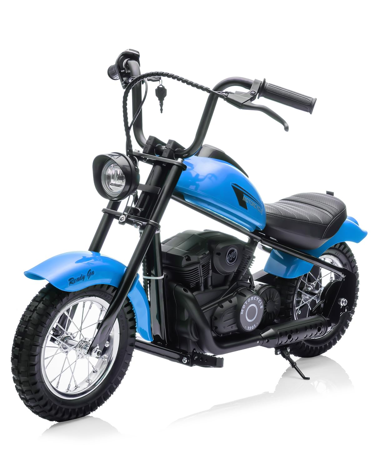 24V Electric Dirt Bike for Kids with12 Fat Tire,250W Kids Motorcycle with Different Speeds (14MPH Max),150lbs Weight Capacity,LED Light & Leather Seat