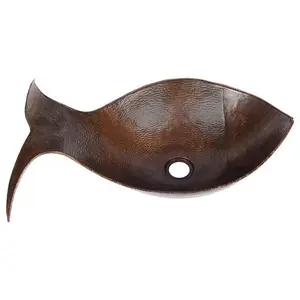 Fish Vessel Hammered Copper Sink