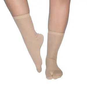 Simple Soft Combed Cotton Tabi Socks - 3 Pair Breathable Anti-friction Combed Cotton High Elasticity Khaki