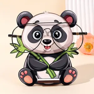 Panda Wooden Eyeglass Frame - Adorable Panda Design Eyewear Display Stand, Ideal for Home Office Decor and Eyeglass Storage, Panda Decoration, Glasses Holder