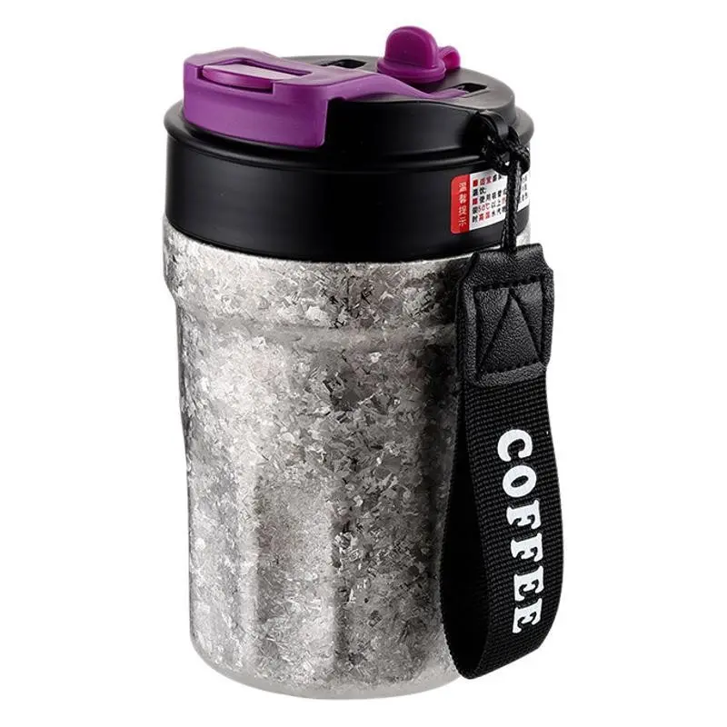 99.6% High-Purity Titanium Liner Coffee Tumbler with Double-Wall Vacuum Insulation, 3-in-1 Pop-Up Straw Design, Portable Travel Cup for Car, Camping & Outdoor Activities