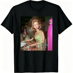 Funny Edgy Doll At The Bar T-Shirt, Sarcastic Messy Hair Aesthetic Top, Trashy Party Doll Graphic Tee, Trendy Meme, Social Anxiety Streetwear, Soft Cotton