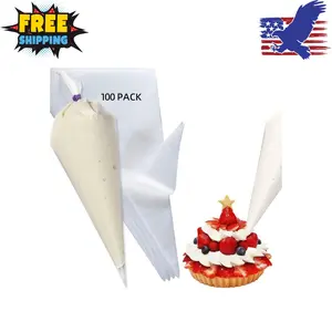 100PACK Anti Burst Icing Bags,12Inch Thickened Pastry Bags Disposable