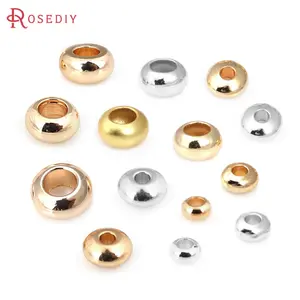 3MM 4MM 4.5MM 5MM 6MM 10MM 18K Gold Color Wheel Spacer Beads Bracelet Beads DIY Jewelry Making Supplies Findings Accessories