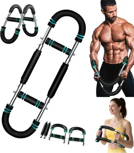60-120 lbs, Arm Strength Trainer U-shaped Multi-functional Adjustable Forearm Strengthener Chest Exercise Equipment, Triceps, Portable Spring Resistance 2 Levels Of Adjustable Resistance Bands, Comfortable Grip, Detachable Design,Home Gym Equipment