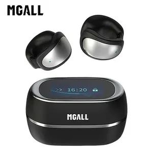 MGALL C100 Multifunctional Clip-On Wireless Headphones with 2025 Bluetooth 6.0, LED Touch Screen, Prevent Earphone Loss, Audio Earbuds for Music & Calls, Ideal Gift for Men & Women