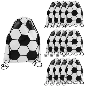 14" x 18" Large Soccer Ball Polyester Drawstring Bags - 12 Pc.