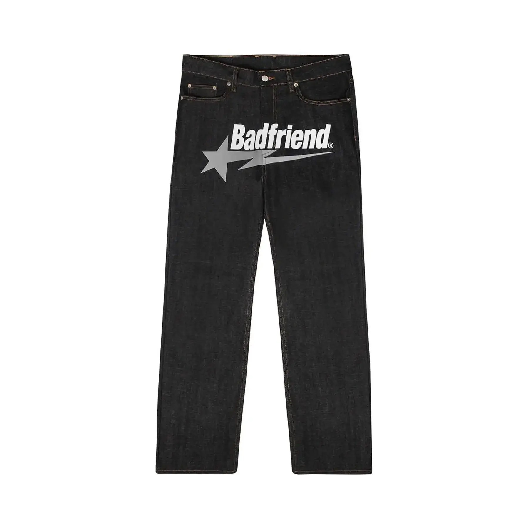 (White and white) Black trousers