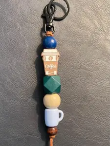 Blue and Green Coffee Keychain