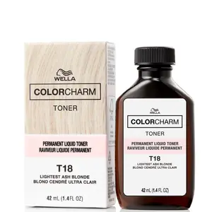 Wella ColorCharm Toner T18 Lightest Ash Blonde Permanent Liquid Toner 42 mL for Subtle Hair Color Change