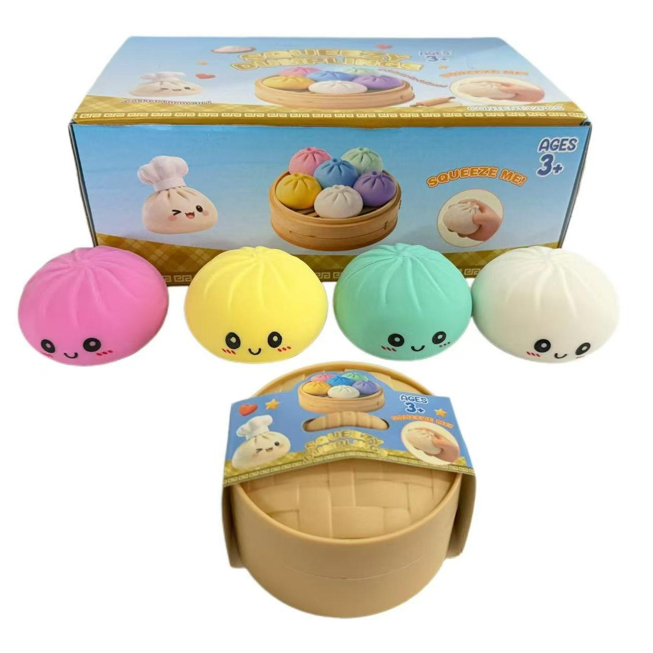 Jelly Texture Steamed Bun Squishy Toy Super Soft Squeeze Toy for Relax and Entertainment